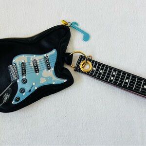 Guitar Design Black Wristlet Clutch